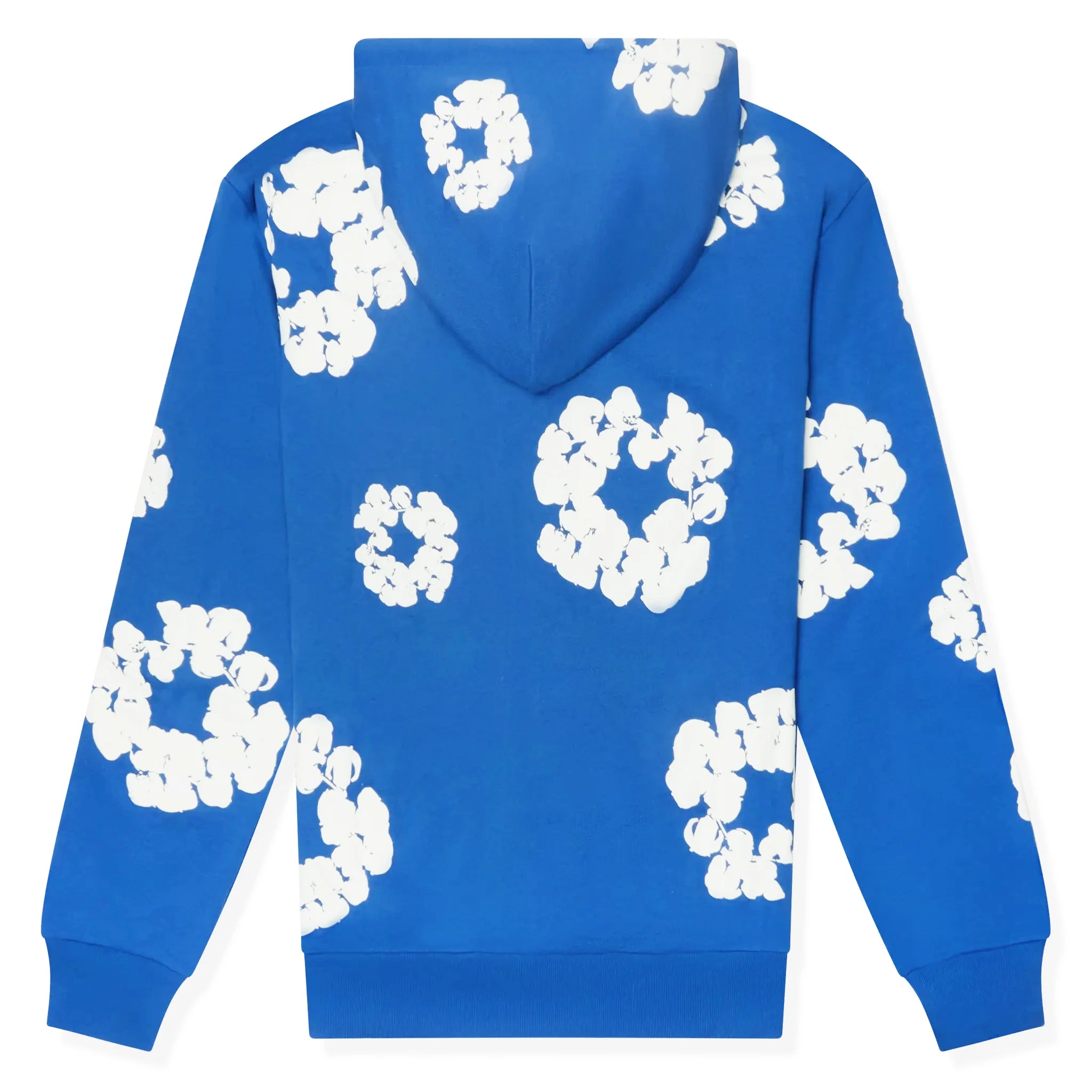 Back View of Denim Tears The Cotton Wreath Zip-Up Blue Hoodie SS25TZH11412039-BLUE